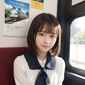 電車に乗ってる女の子 3枚目