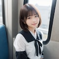 電車に乗ってる女の子 4枚目