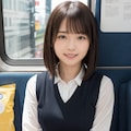 電車に乗ってる女の子 2枚目