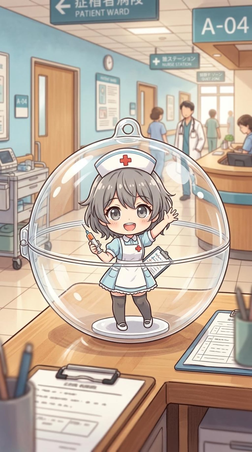 ナース服姿のLOGUEちゃんをカプセルに入れたよ