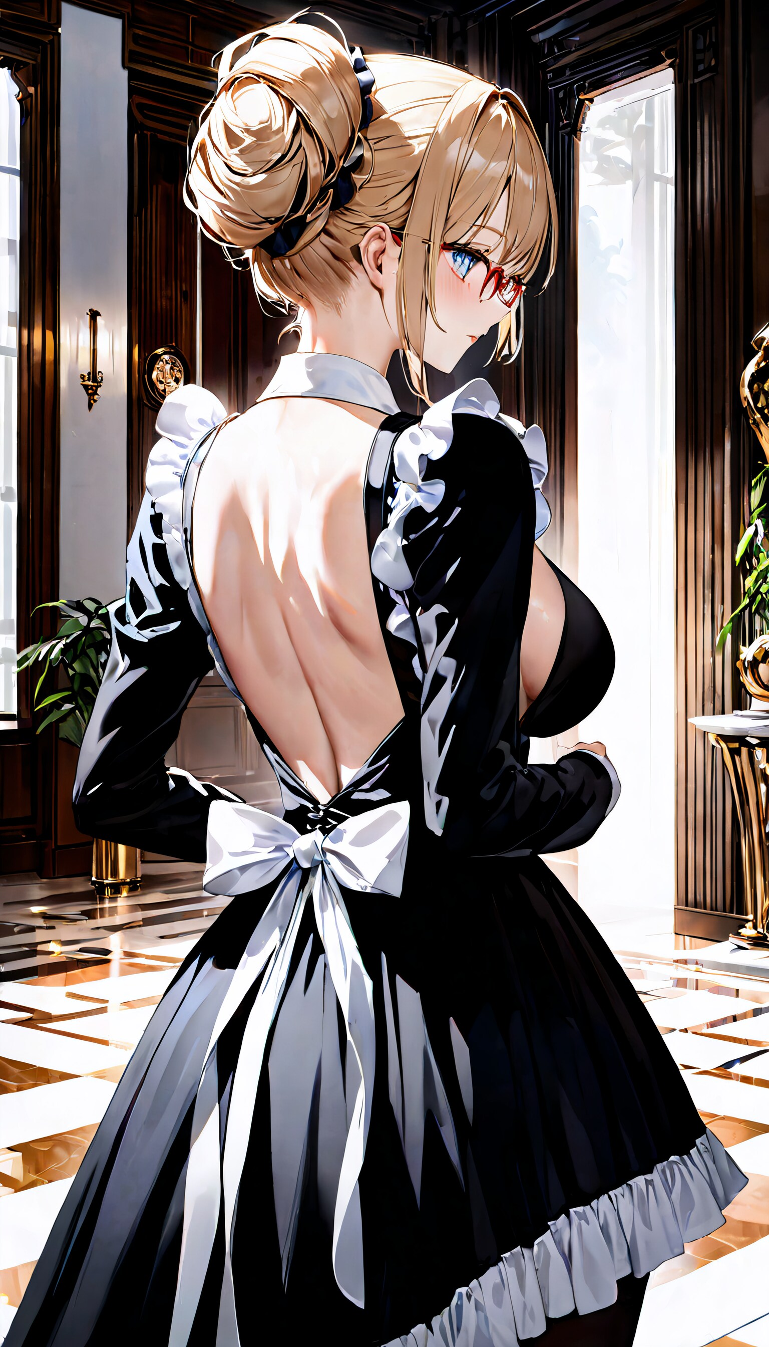 メイドさんのうなじとせなか