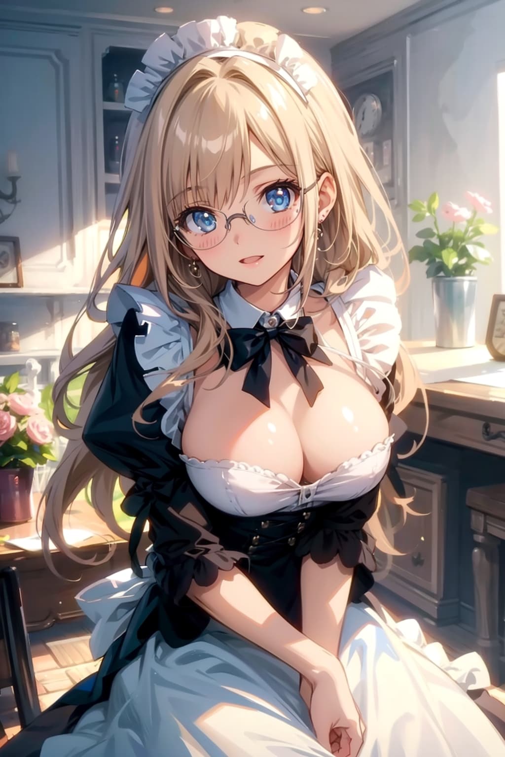 メガネ美少女メイド | の人気AIイラスト・グラビア