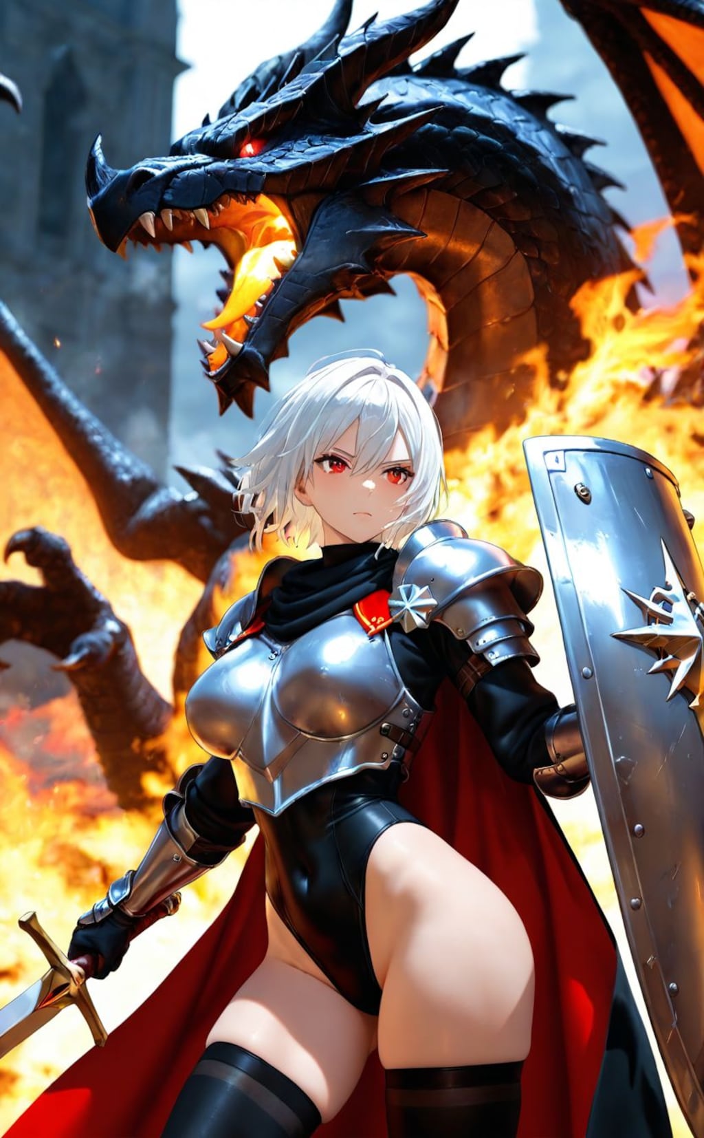 ドラゴンとレオタード騎士