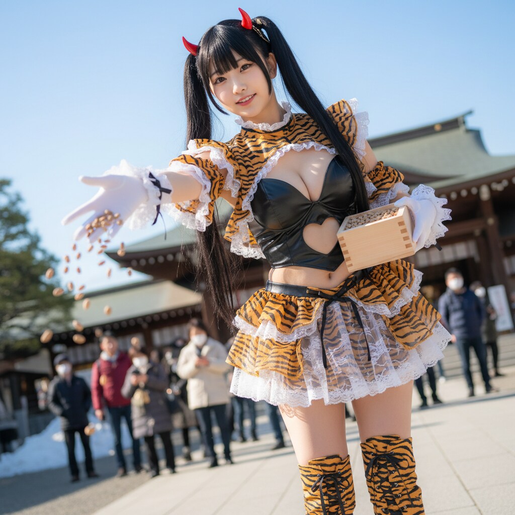 黒ツイさん。節分。鬼