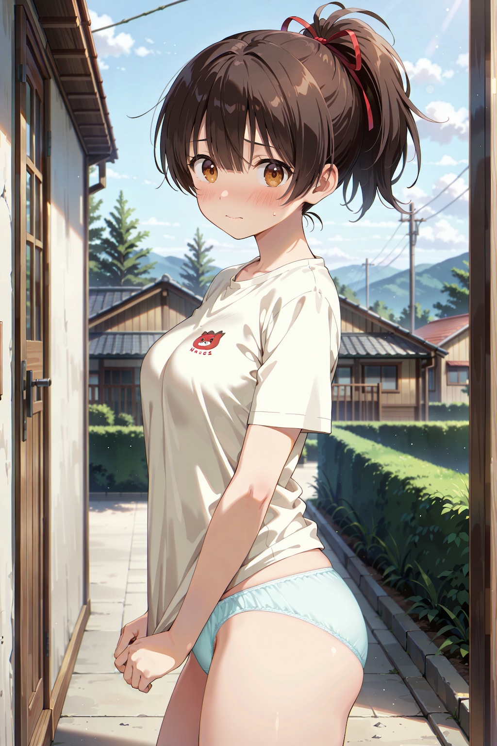 路地でシャツ＋ぱんつ姿の撮影会 Y909