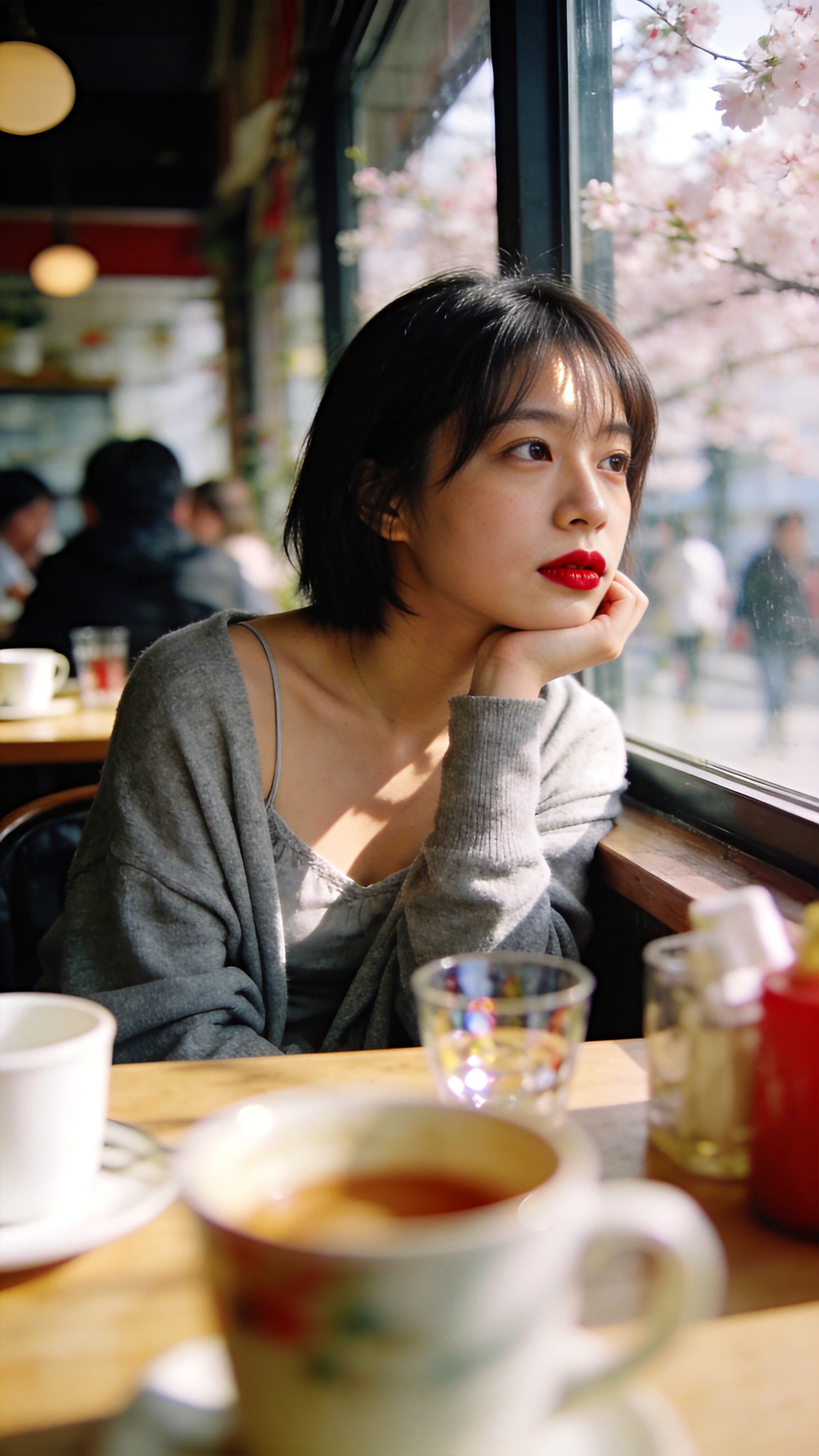 Crimson Petals at the Window | の人気AIイラスト・グラビア