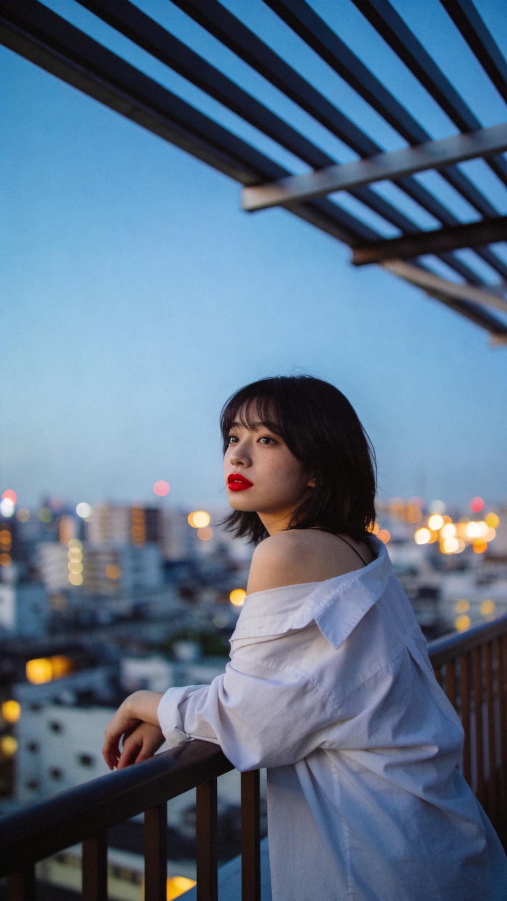 Crimson Petals at the Window