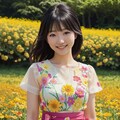 輝く笑顔と綺麗な花の共演 3枚目