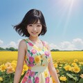 輝く笑顔と綺麗な花の共演 5枚目
