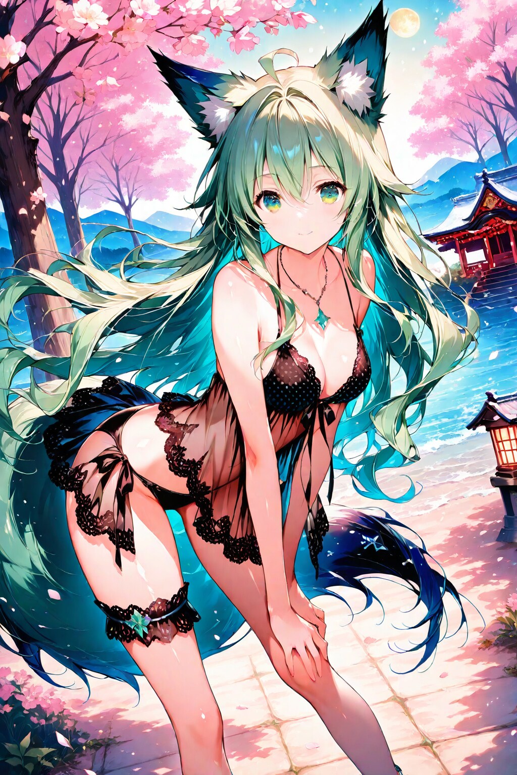下着の狐っ娘