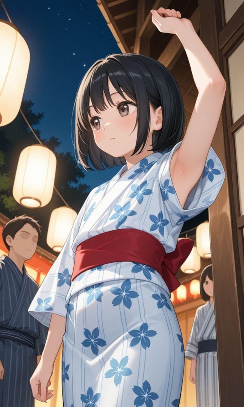 ちっぱいちゃんのワキ見せ浴衣！こぼれるようなモノはないですよ～だ