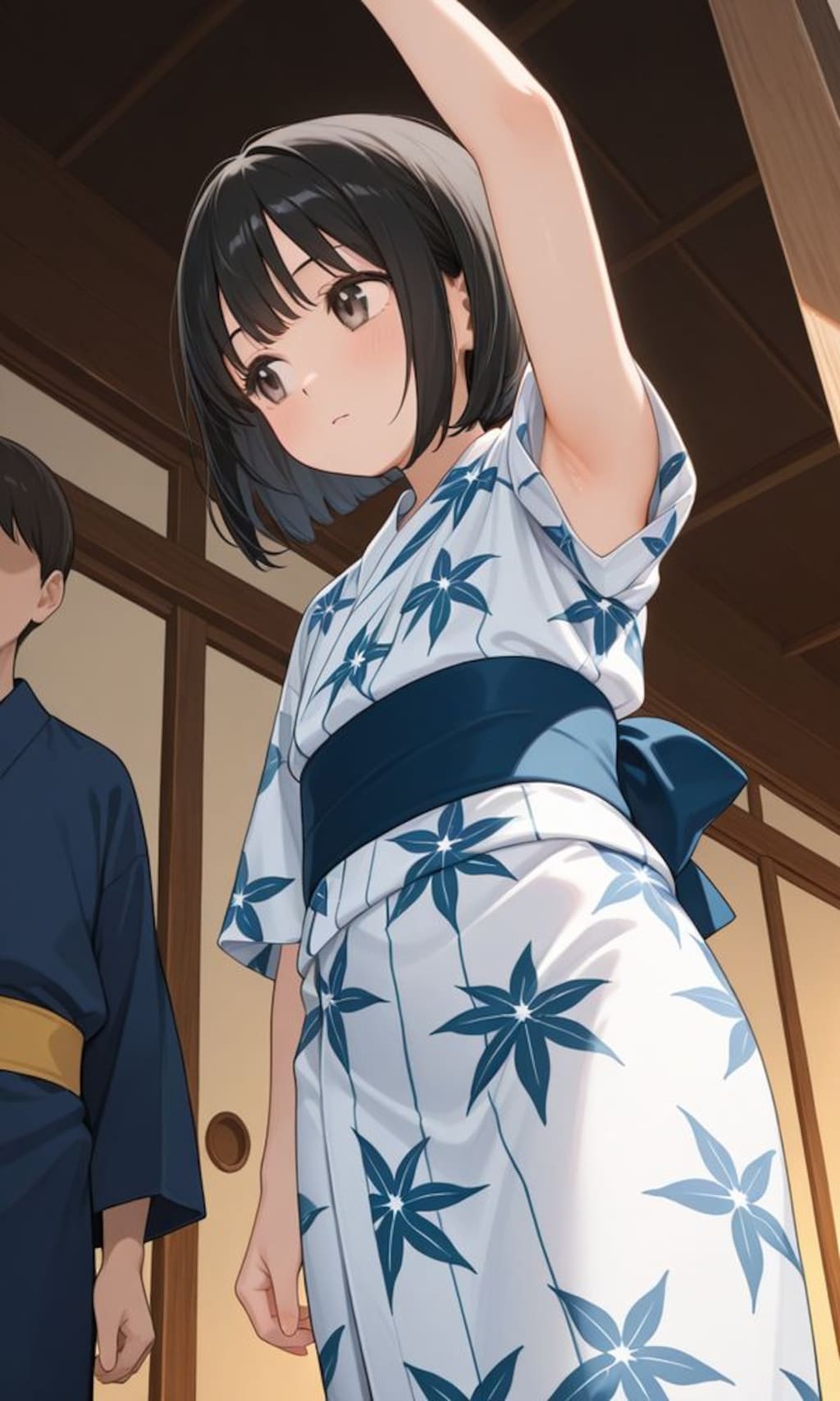 ちっぱいちゃんのワキ見せ浴衣！こぼれるようなモノはないですよ～だ