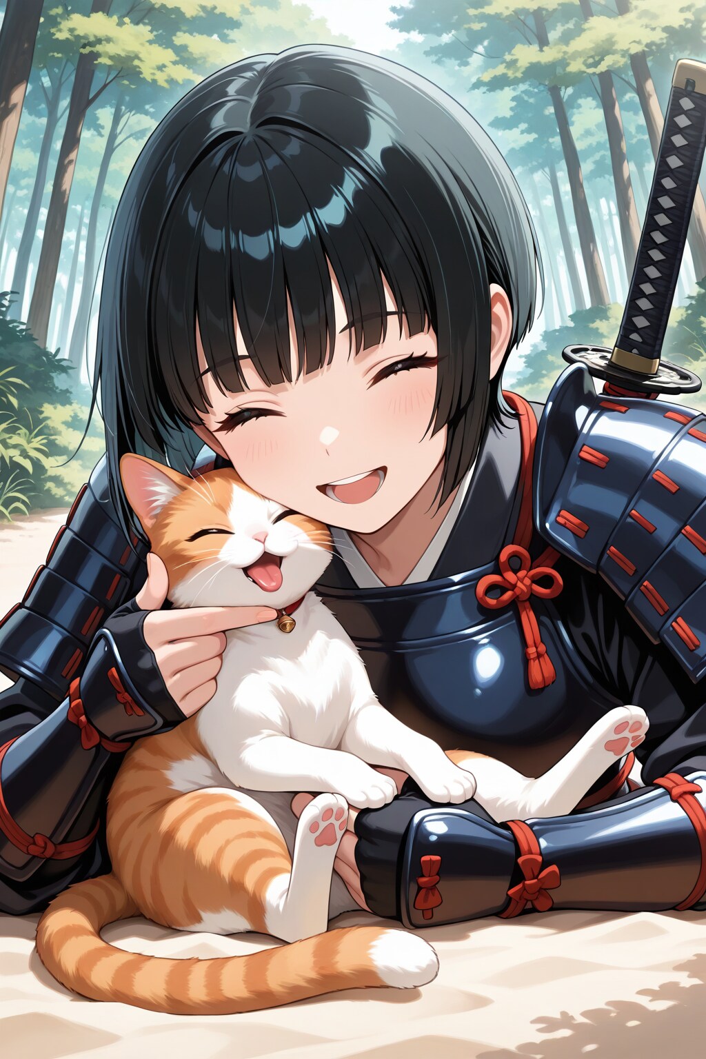 猫と戯れる侍さん２