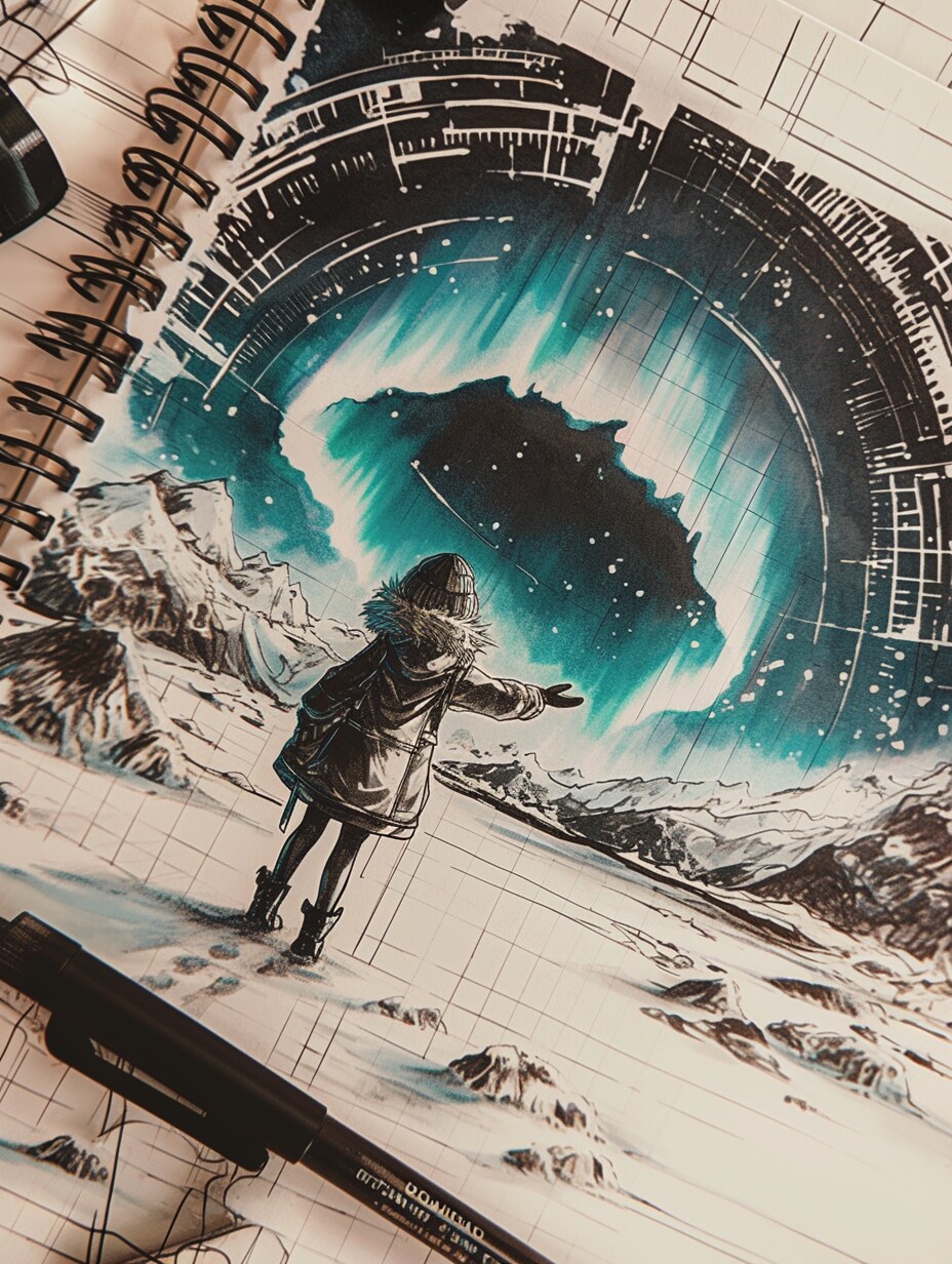 ノートに書く風景とくま娘🐾 | の人気AIイラスト・グラビア