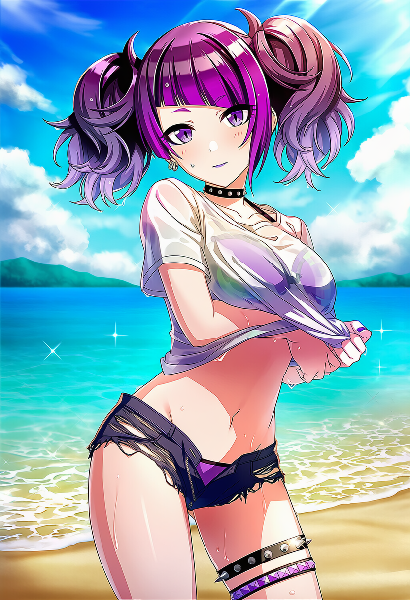 田中摩美々の着衣水着グラビア
