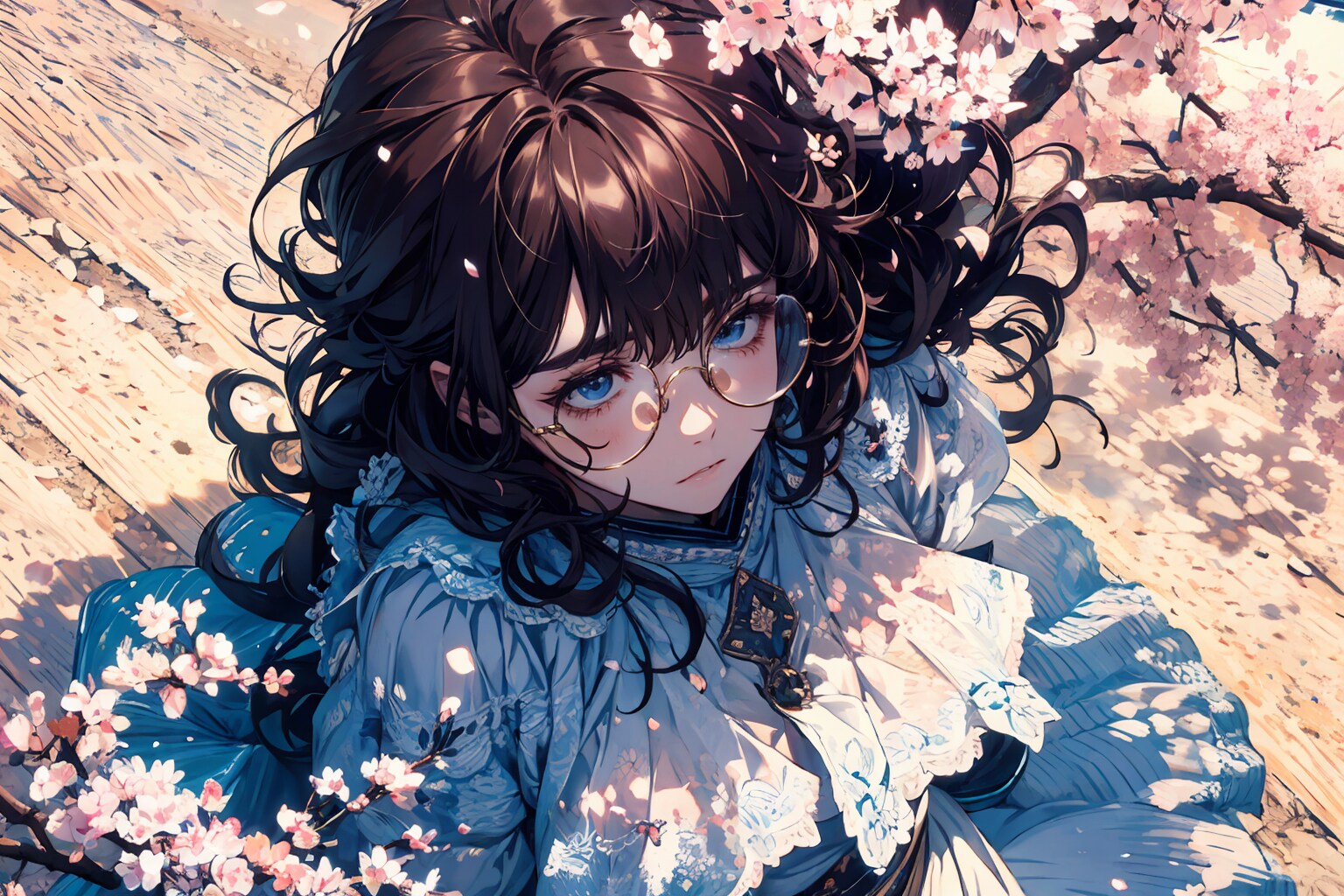 桜と眼鏡