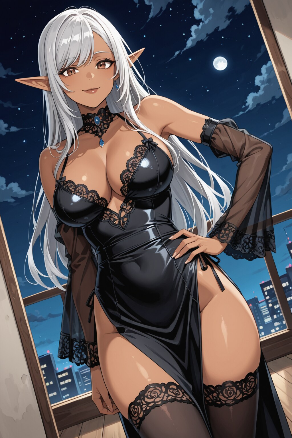 夜とダークエルフさん