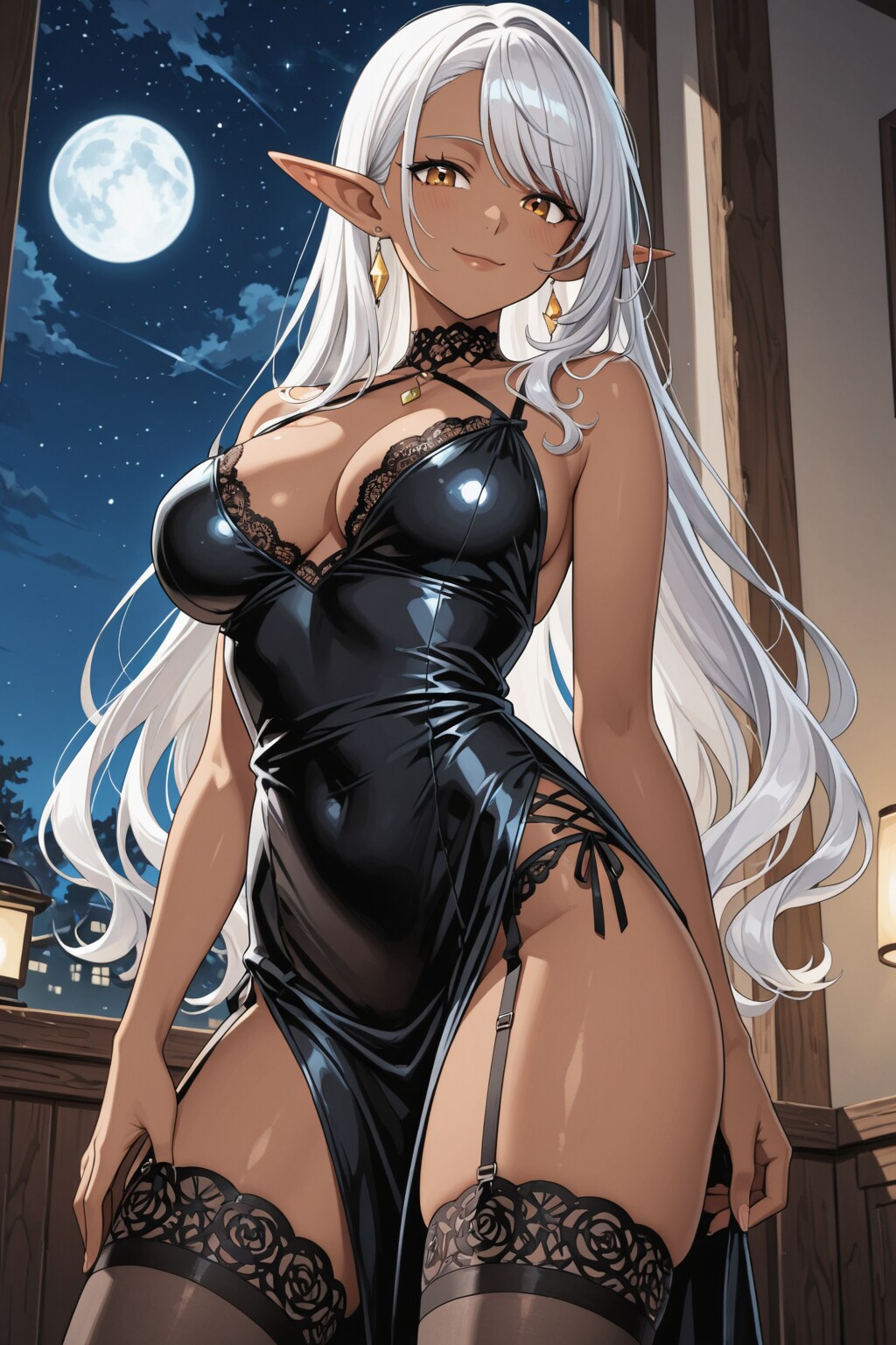 夜とダークエルフさん