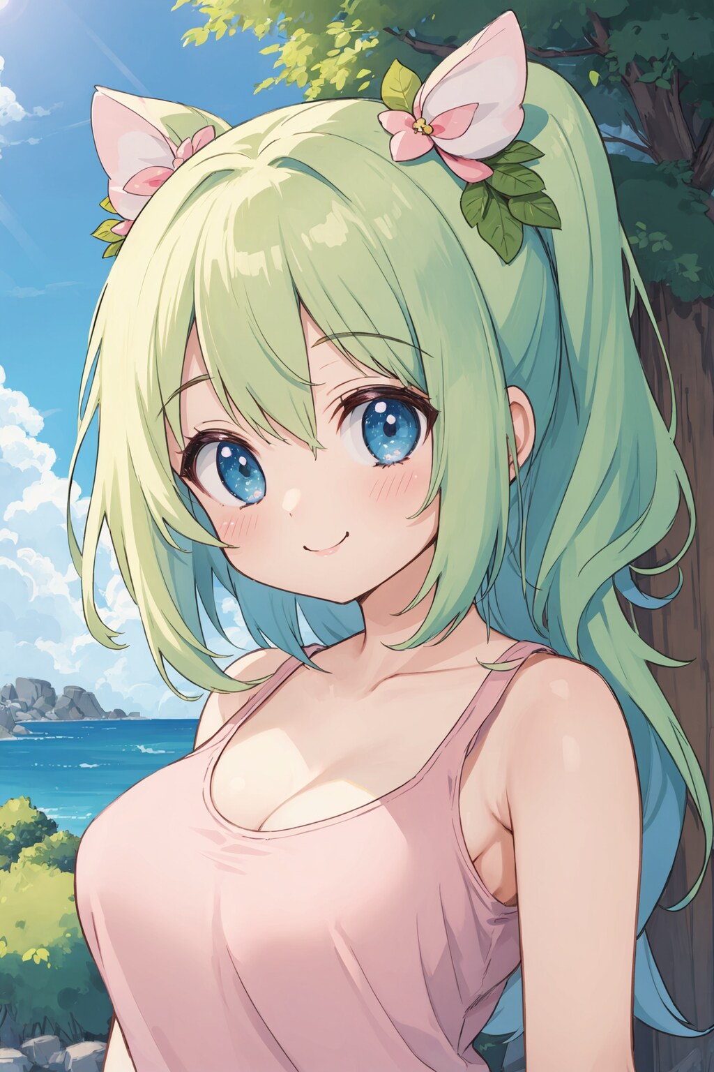 タンクトップ美少女