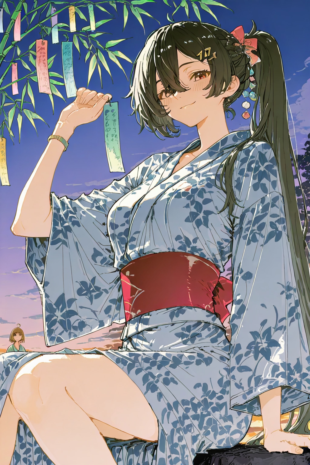 浴衣ポニテ