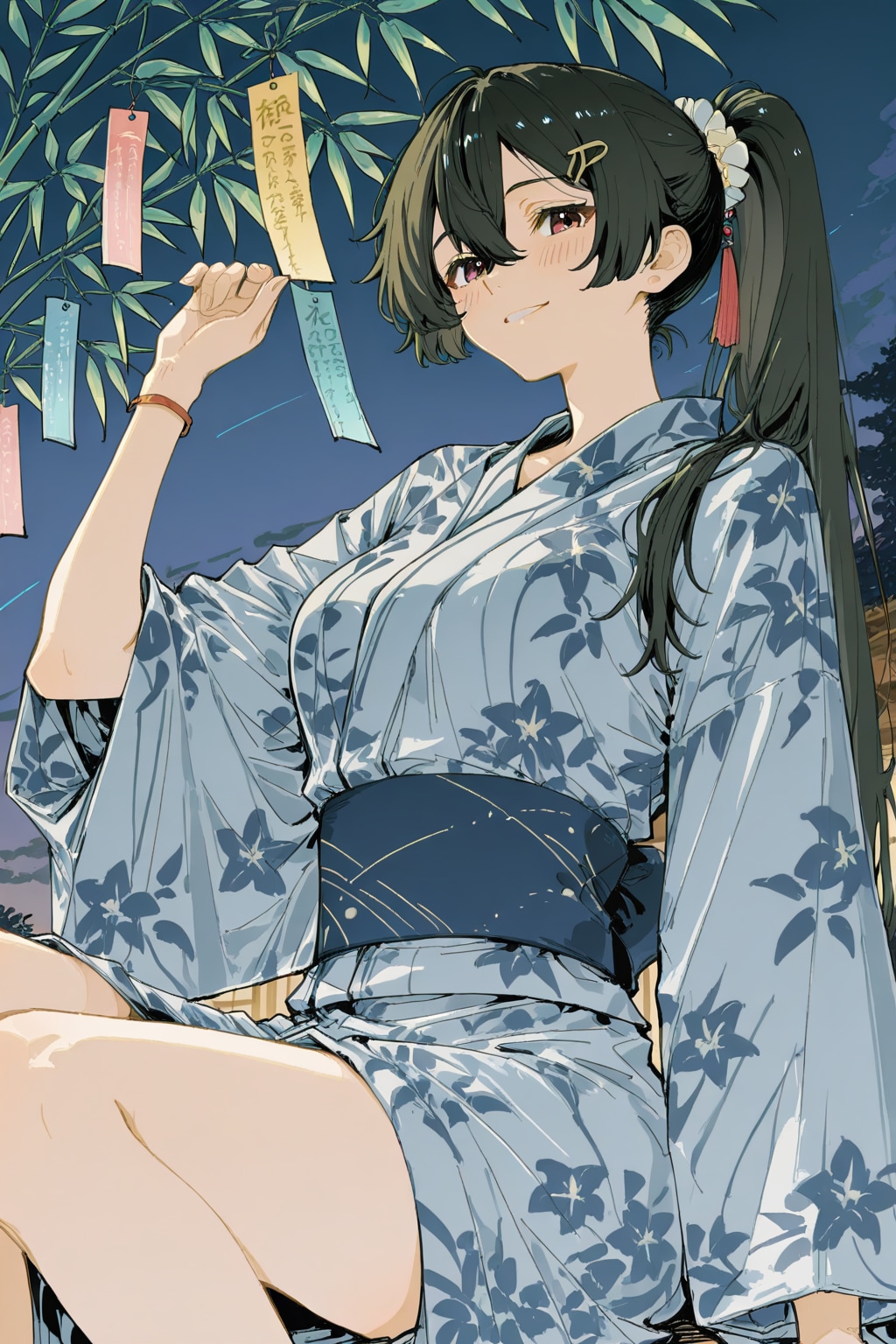 浴衣ポニテ
