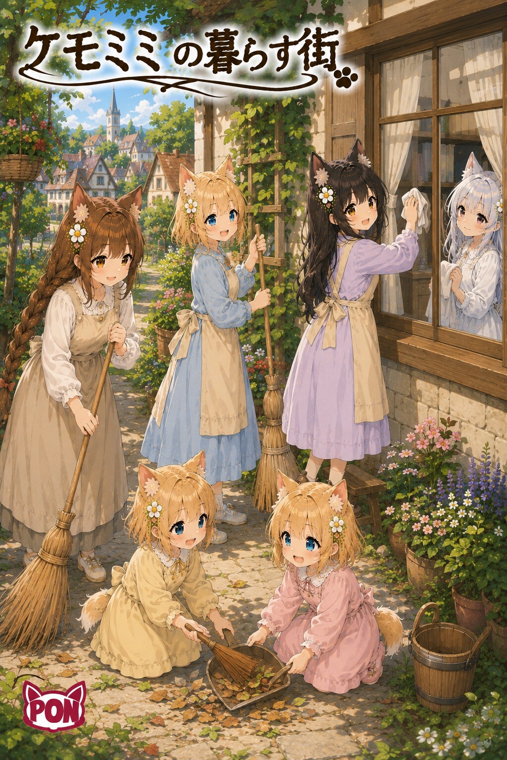 ケモミミの暮らす街 | の人気AIイラスト・グラビア