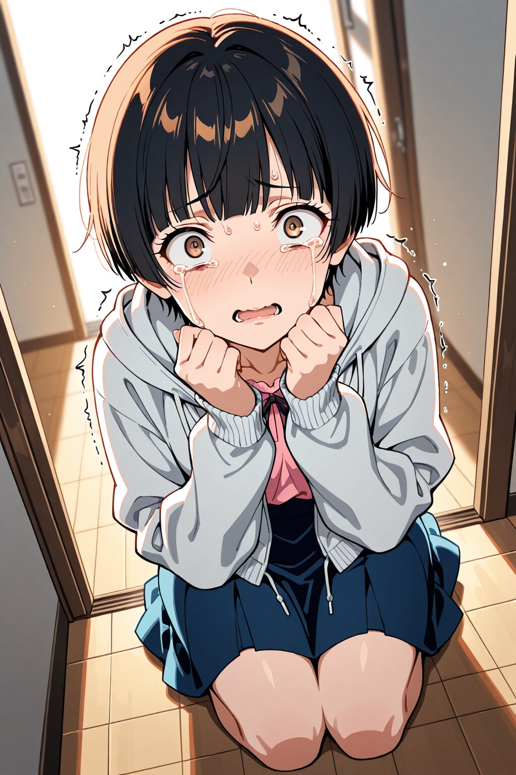 何かにおびえる女の子　その２