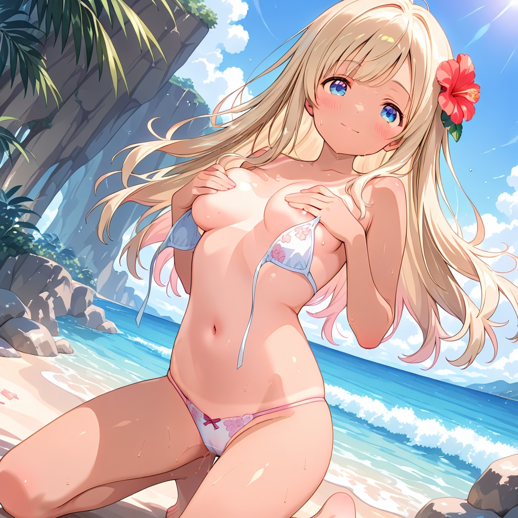 金髪ギャルの恥じらいぬぎぬぎ