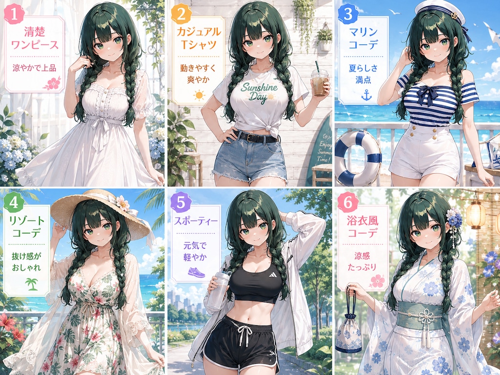 翠莉ちゃんの夏のコーディネート集
