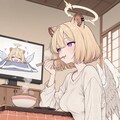 そば食べながらテレビ 3枚目