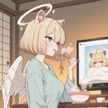 そば食べながらテレビ 4枚目