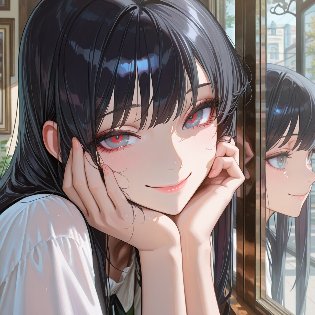 窓に映る悪い子ちゃん | の人気AIイラスト・グラビア