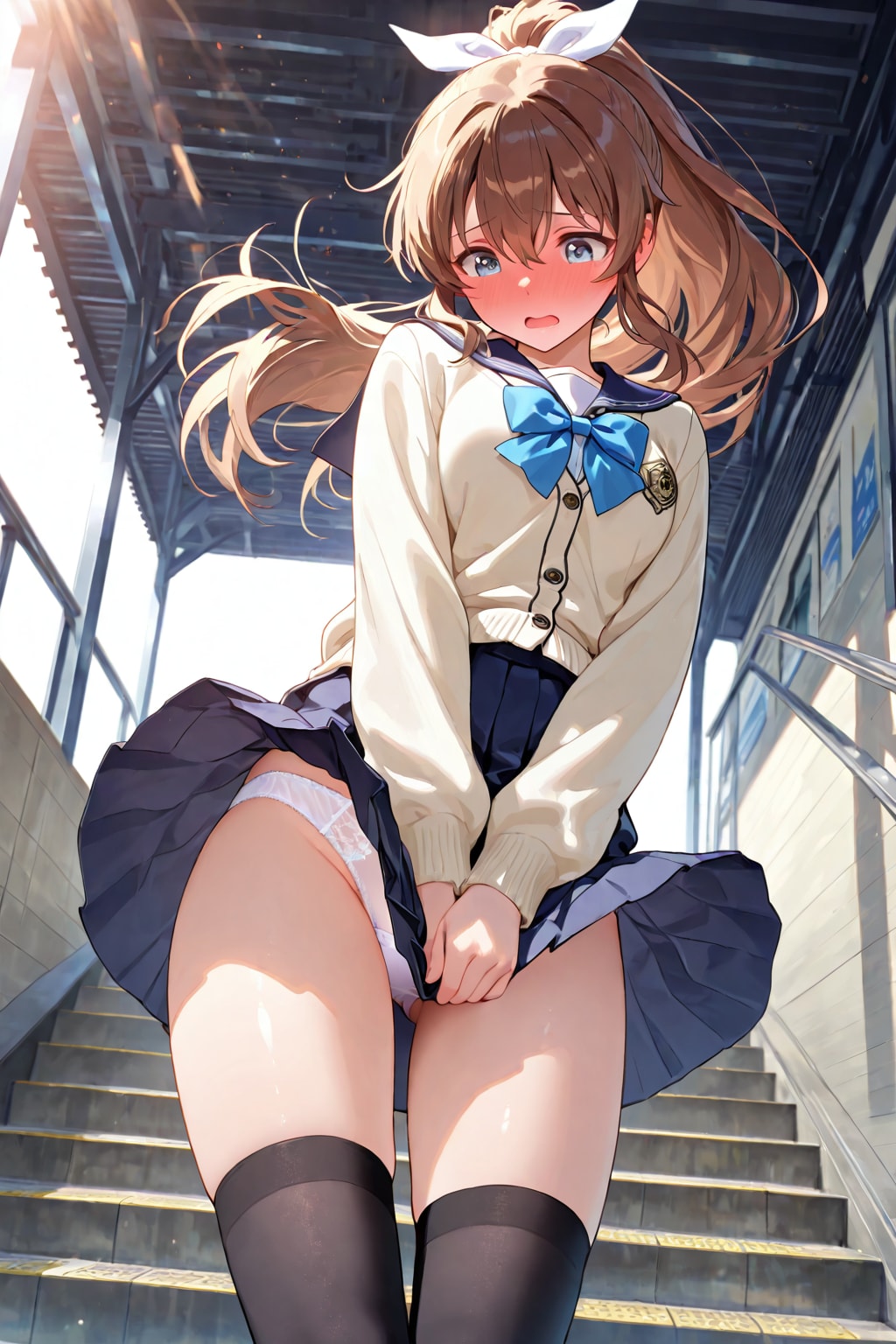 ポニーテールちゃん風でブワァ〜🩷