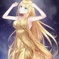豪華な黄金のドレスを着た、金髪碧眼の美女 2枚目