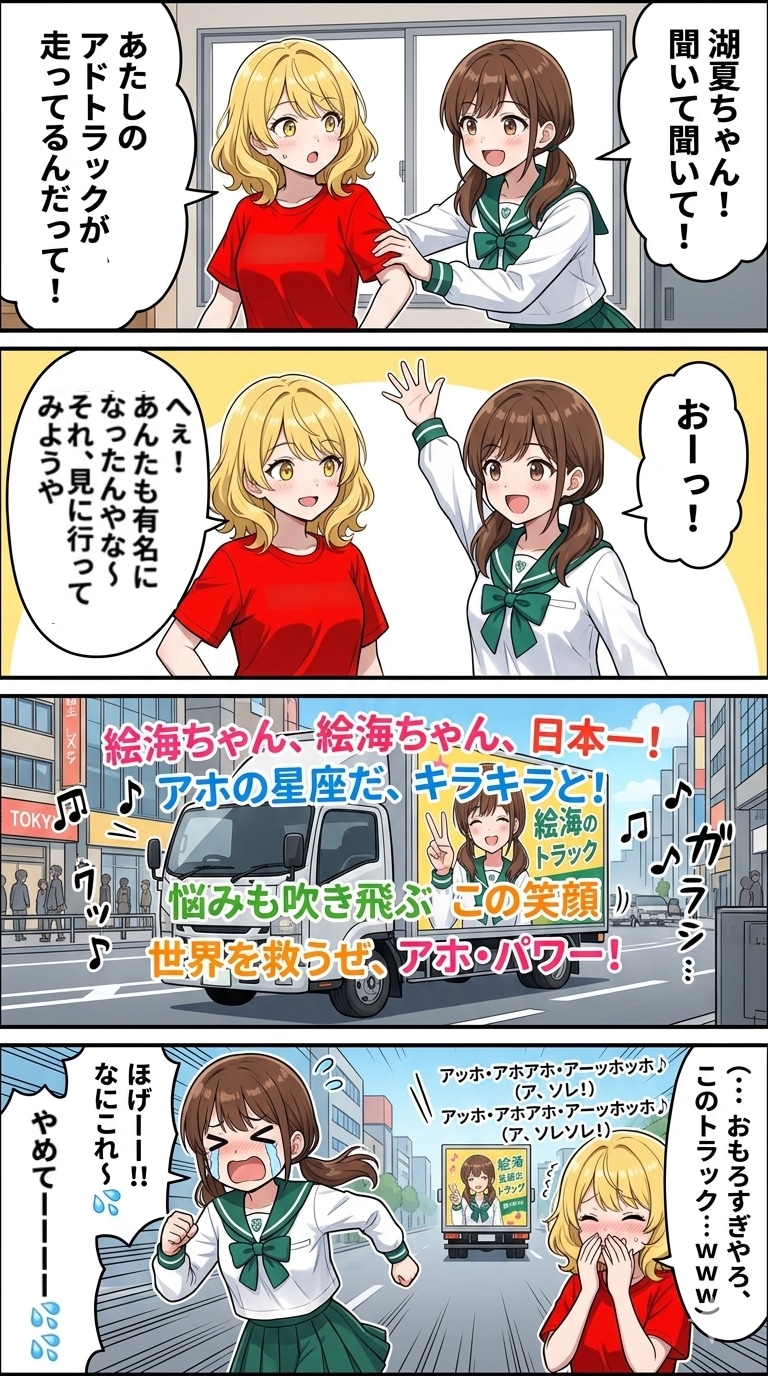 4コマ漫画「あたしのアドトラック」