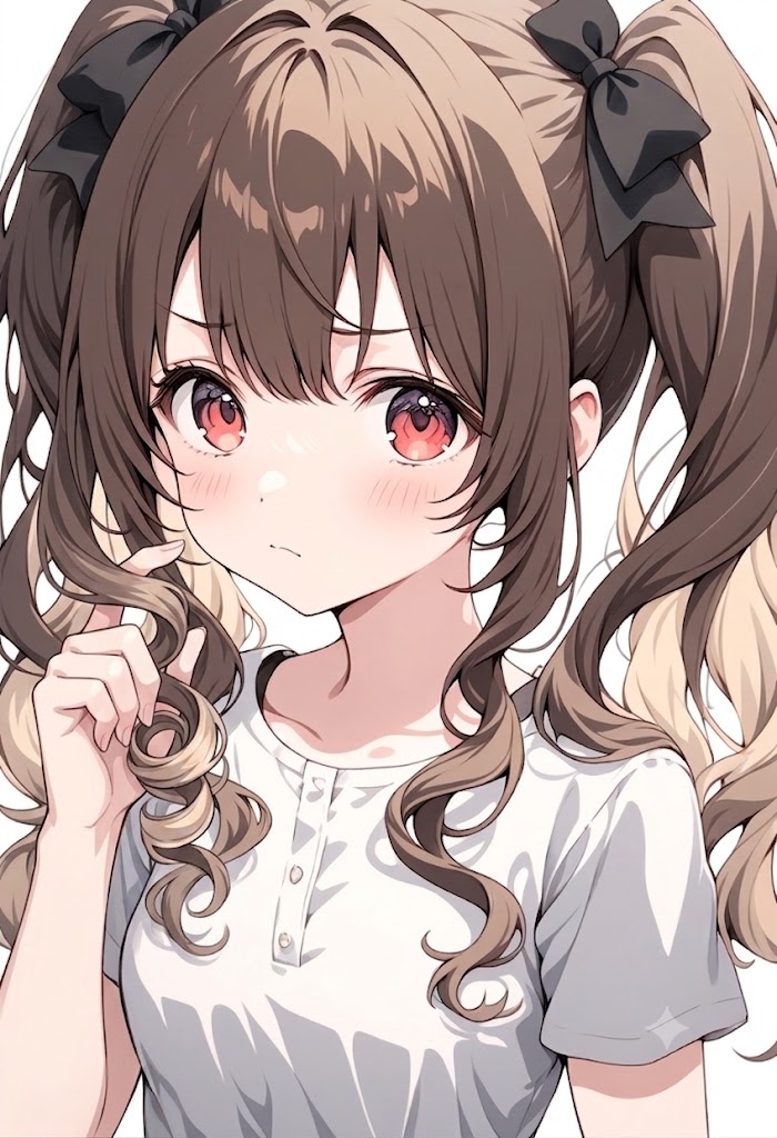 不満顔