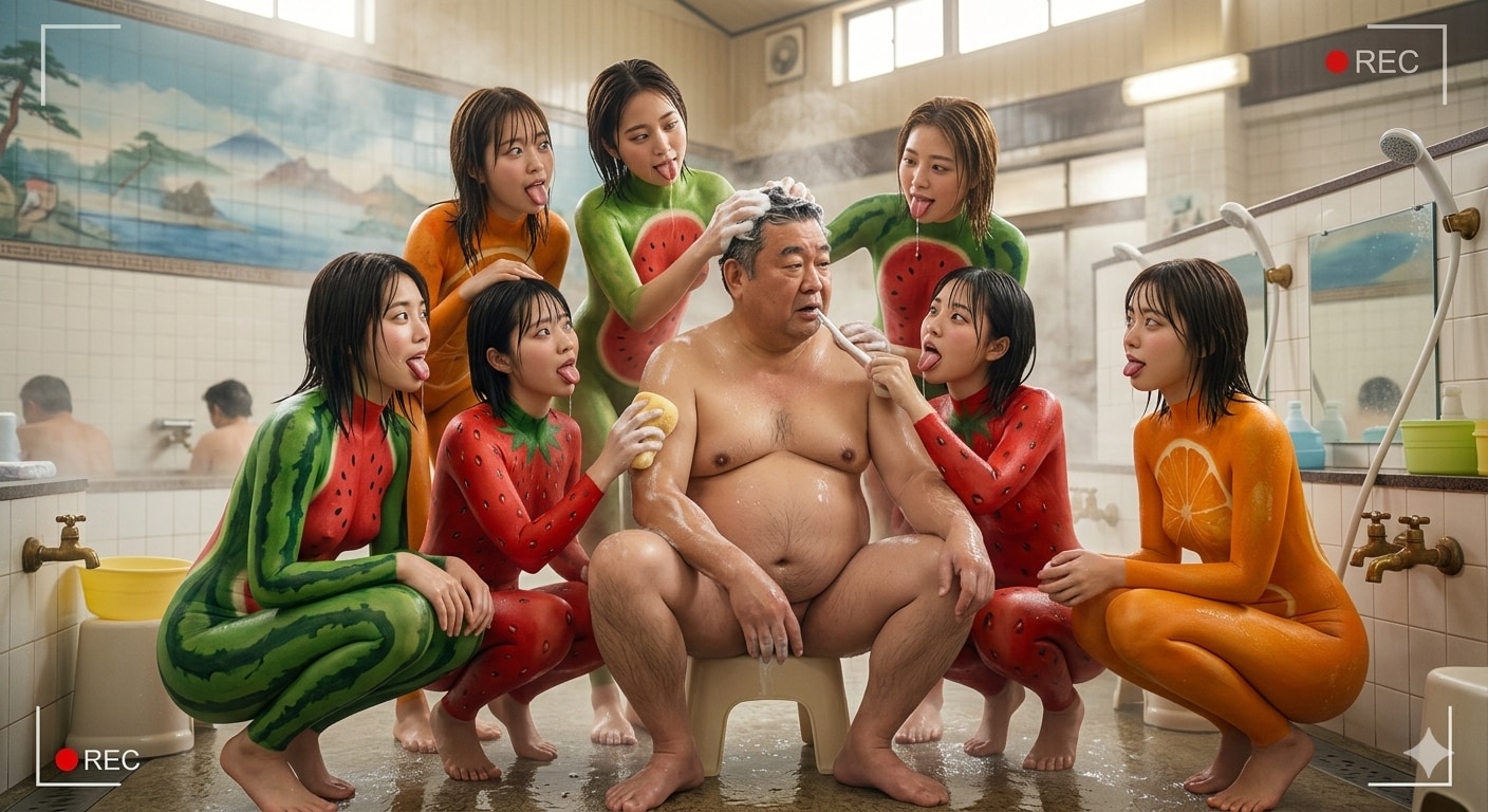 洗髪、洗体、斬新な歯石取り（歯磨き）
