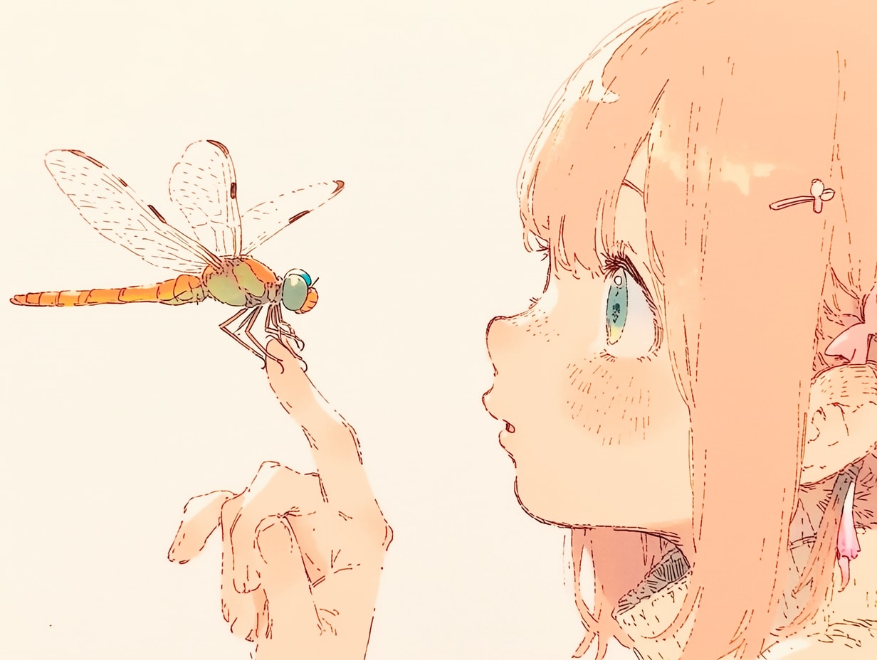 トンボと少女