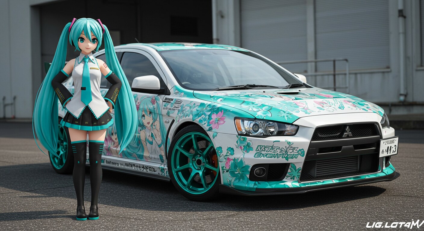初音ミクとランサーエボリューション | の人気AIイラスト・グラビア