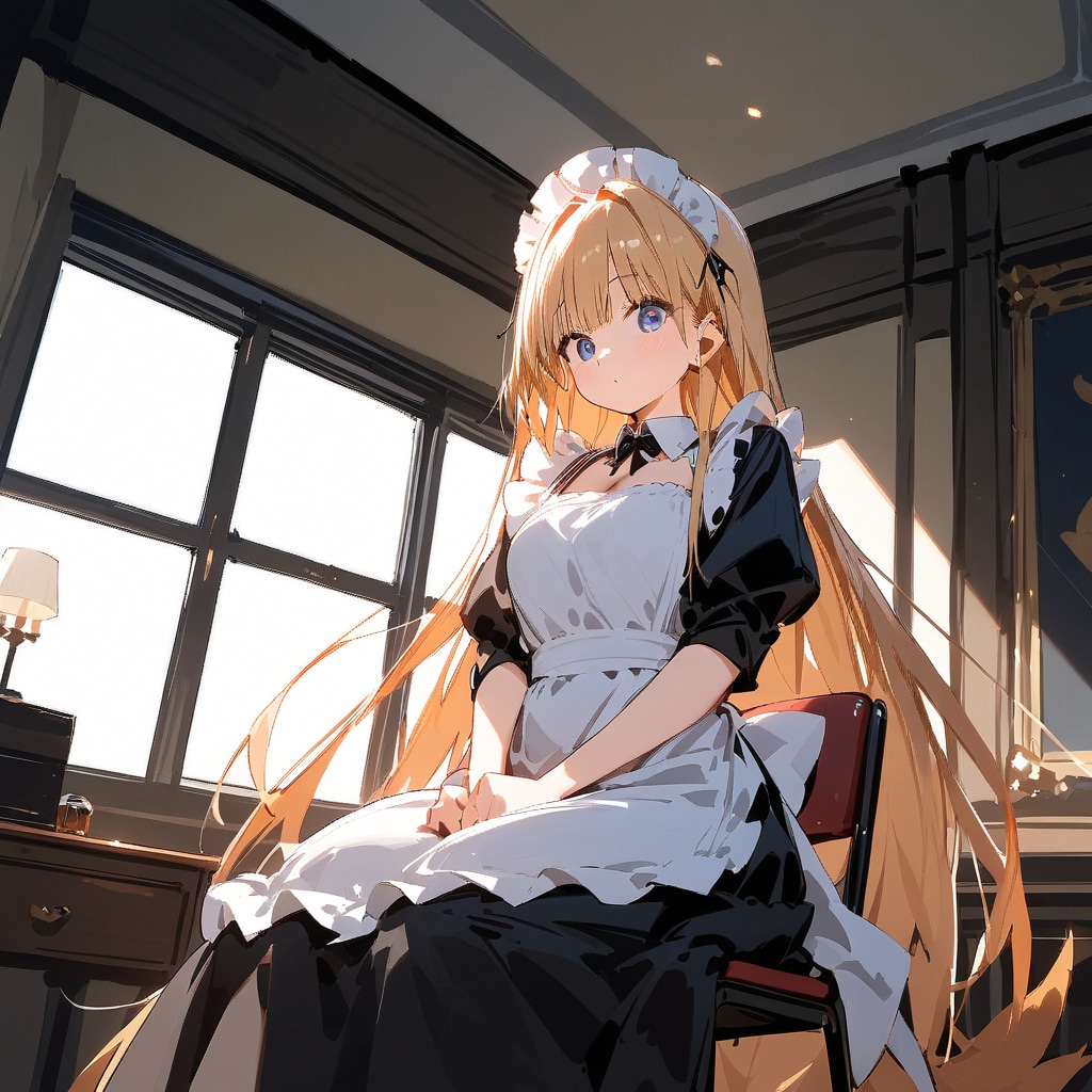 おすわりメイドちゃん | の人気AIイラスト・グラビア