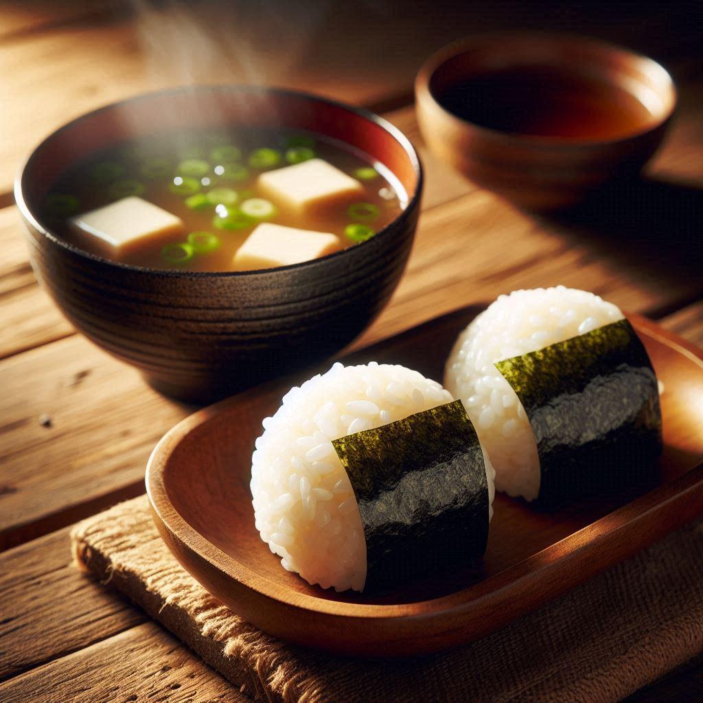 おにぎりと味噌汁