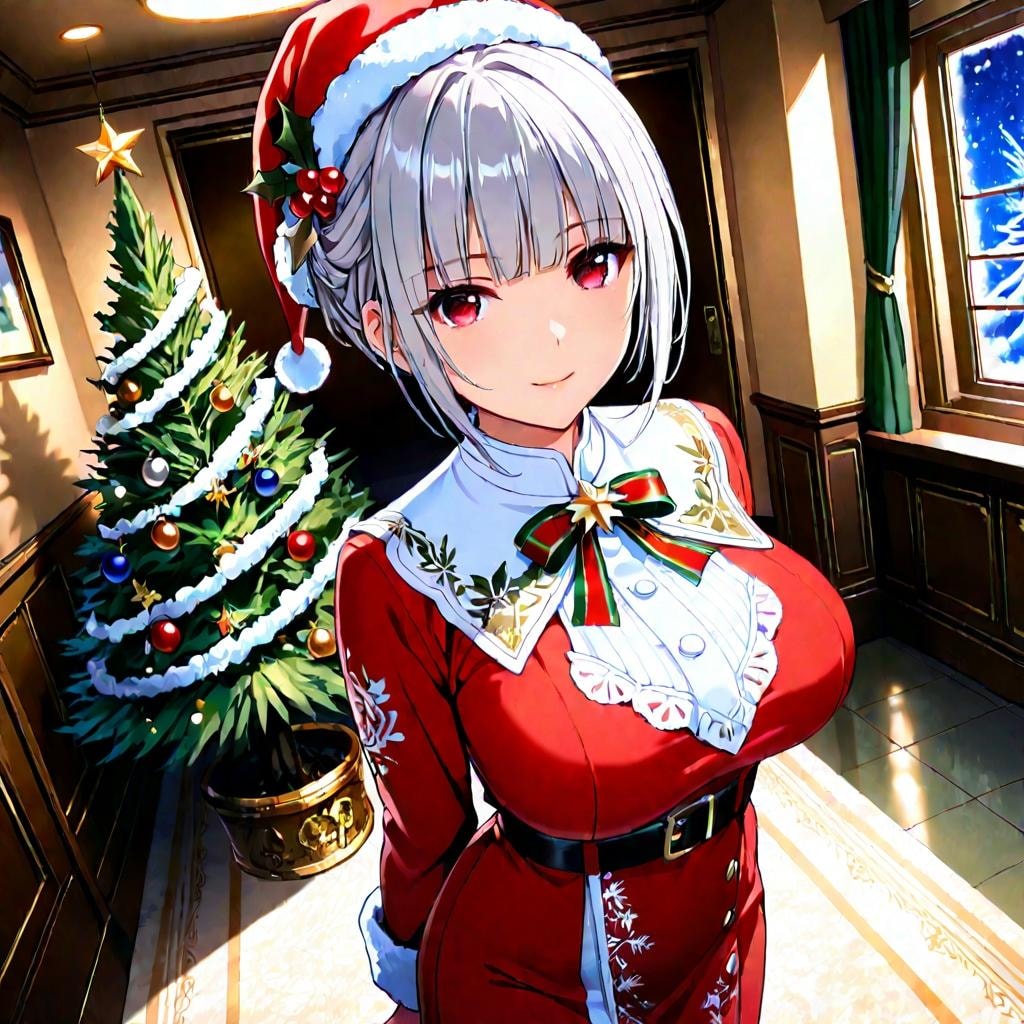 銀髪巨乳サンタ