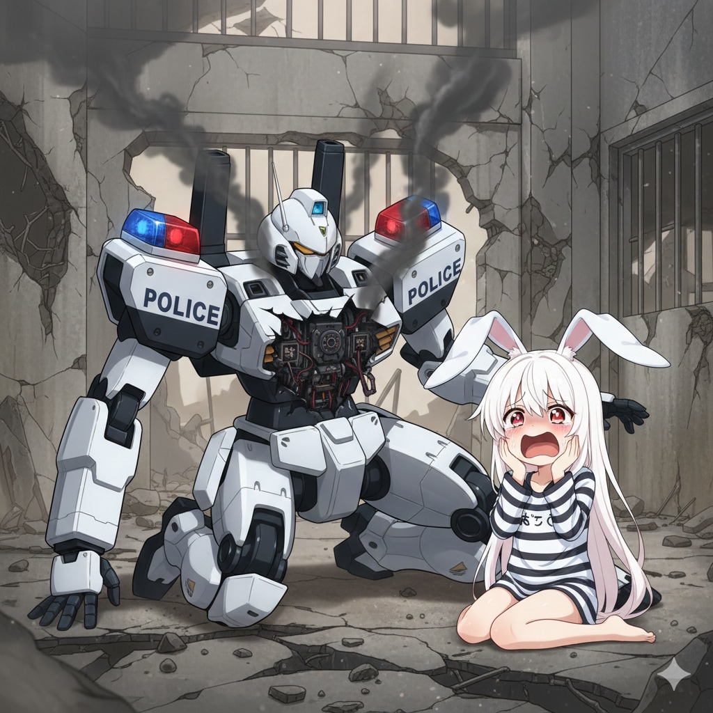 セラちゃんに狙撃され、機能停止に追い込まれたロボット！！ | の人気AIイラスト・グラビア