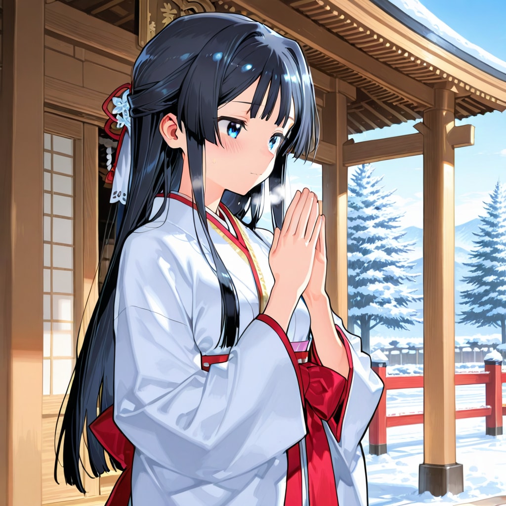巫女衣装のもがみん