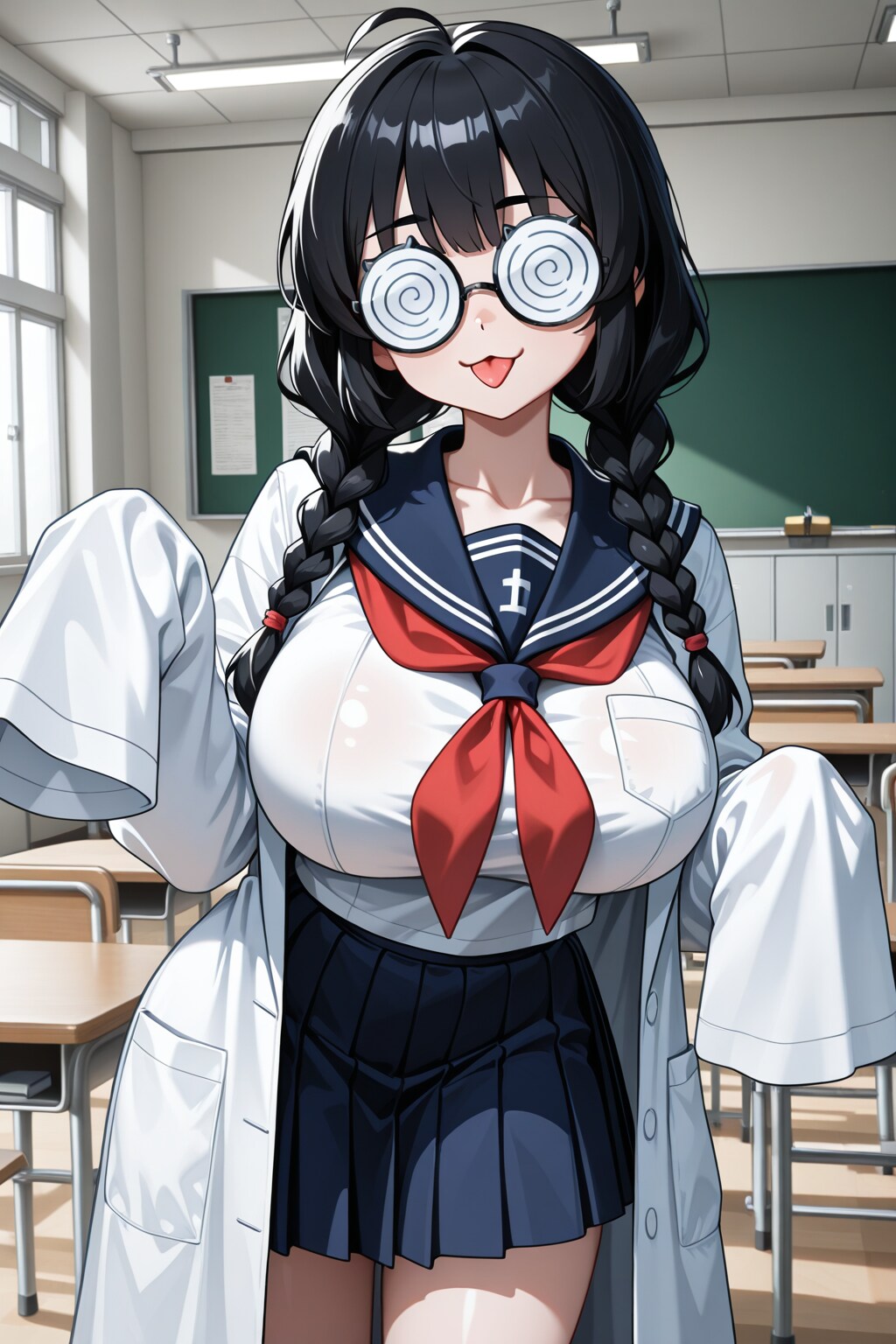 舌出しおさげちゃん | の人気AIイラスト・グラビア