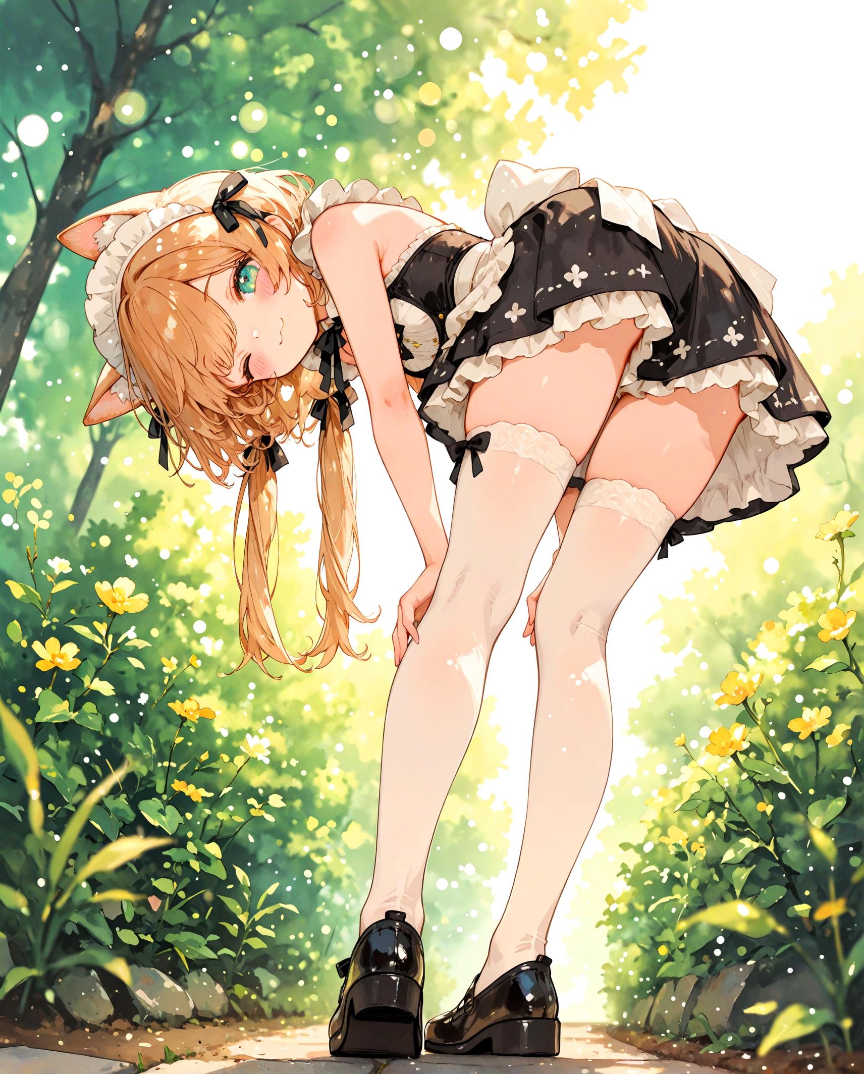 屋外のメイド少女 | の人気AIイラスト・グラビア