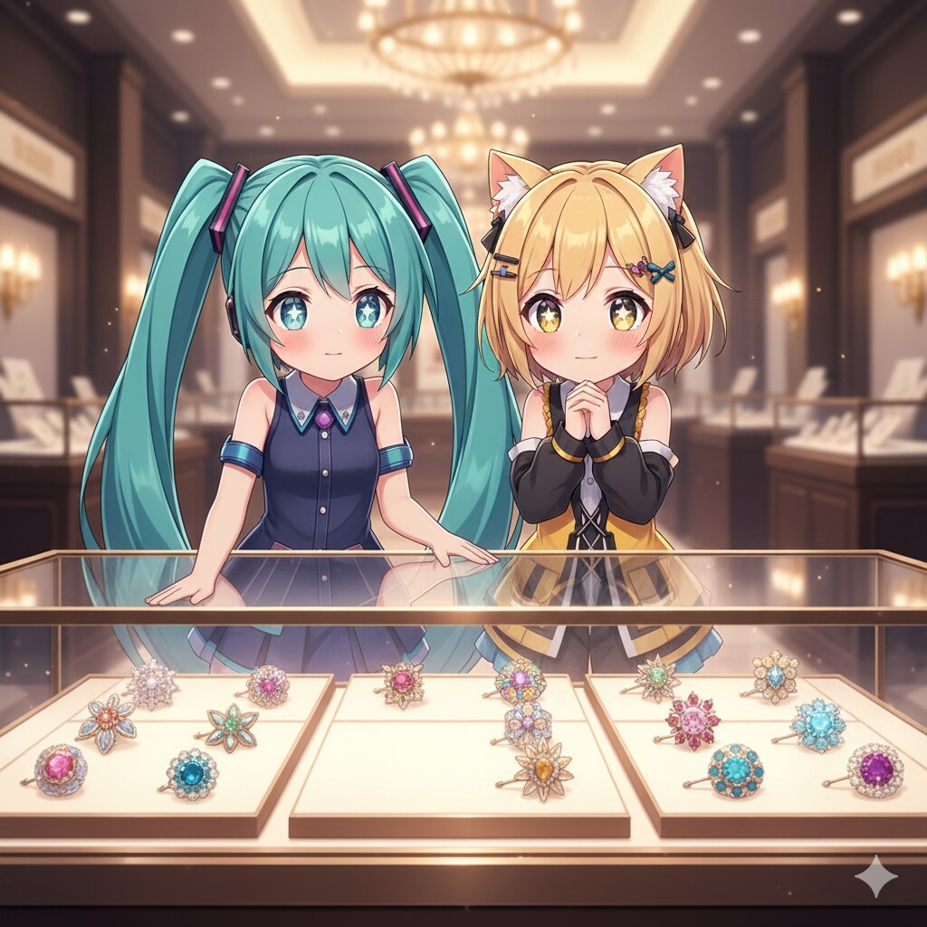 ミクちゃんリンちゃん どれが欲しいのかな？