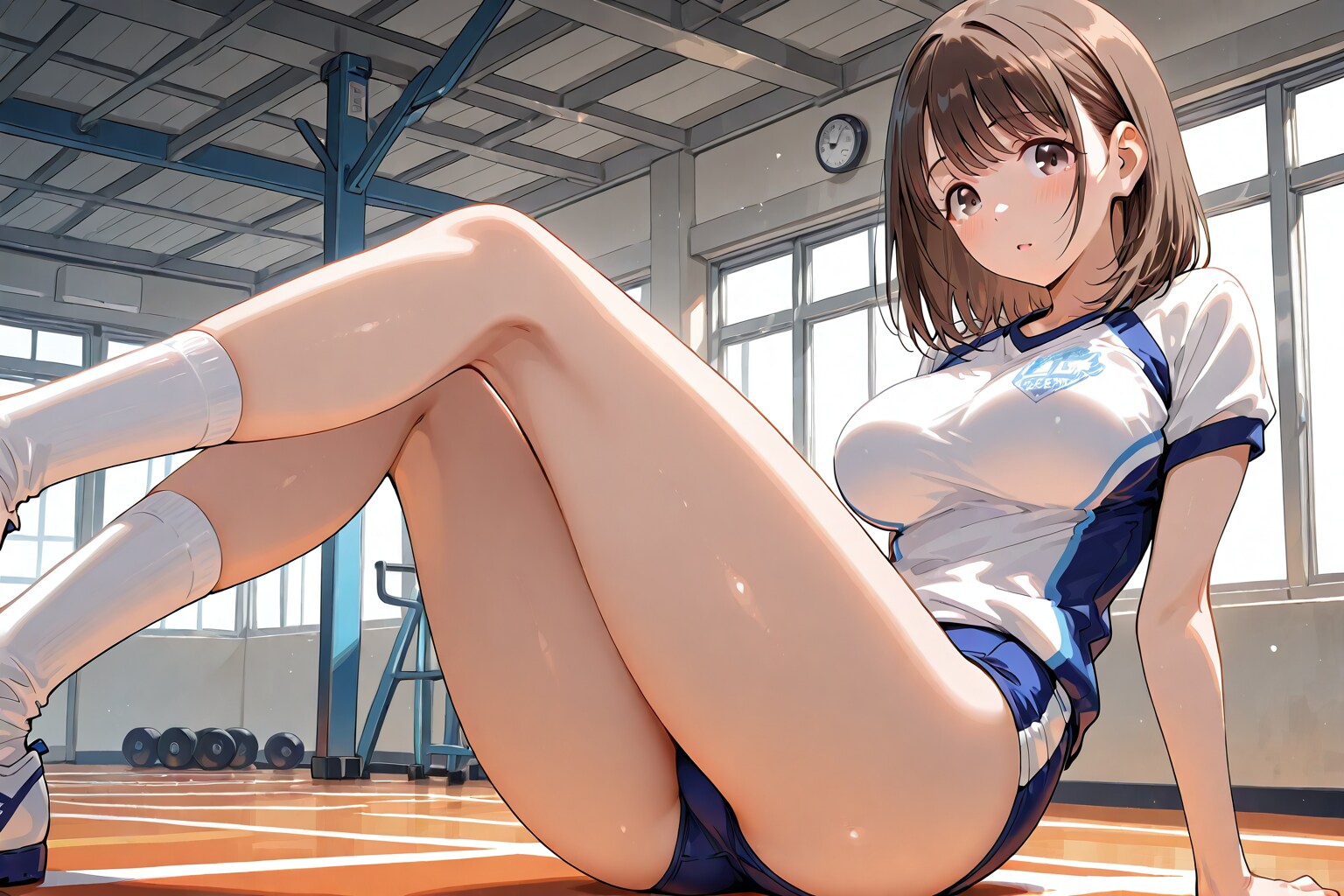 体育館で座る姉ヶ崎寧々