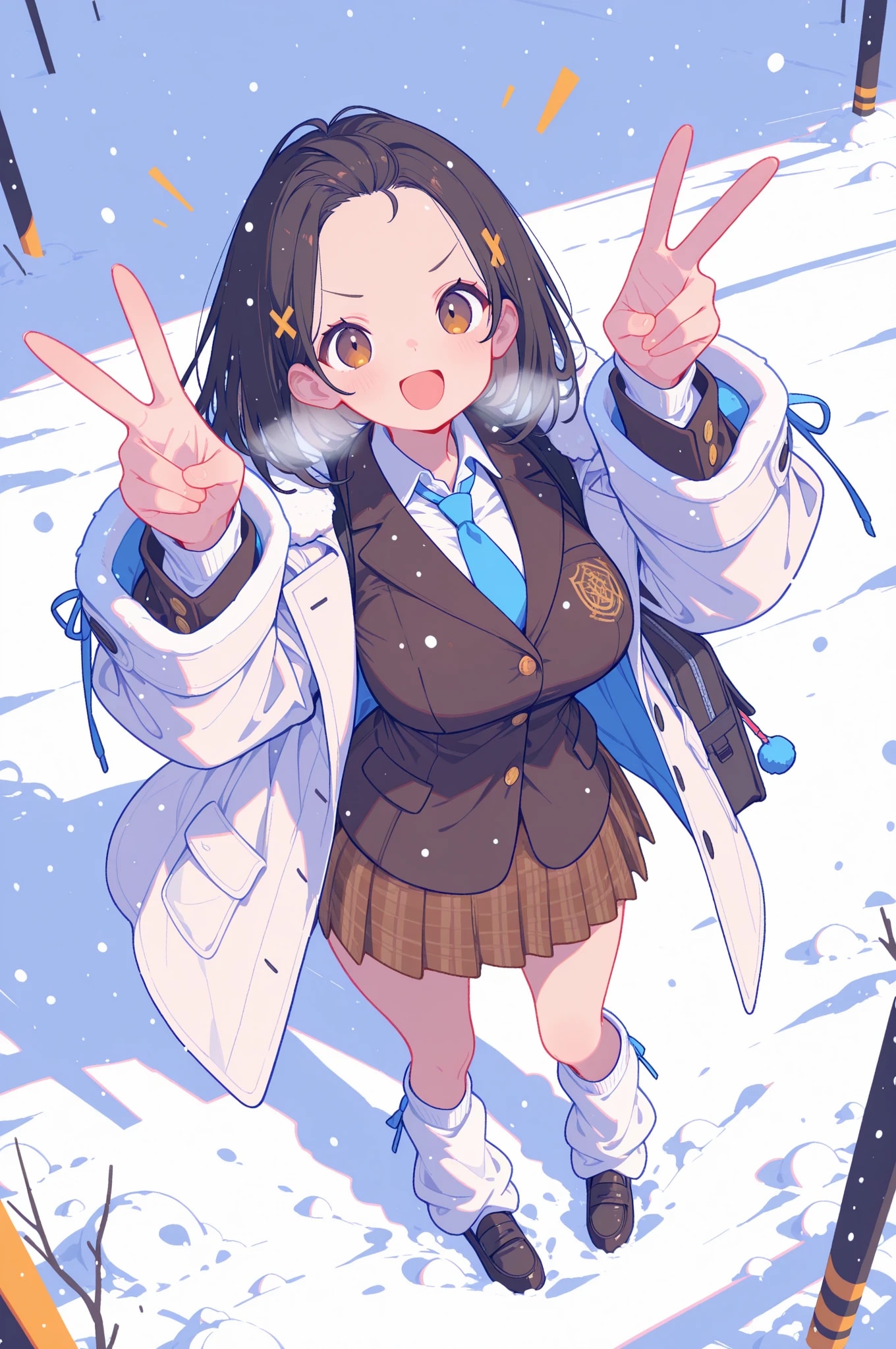 冬でもミニスカで頑張るよ！ | の人気AIイラスト・グラビア