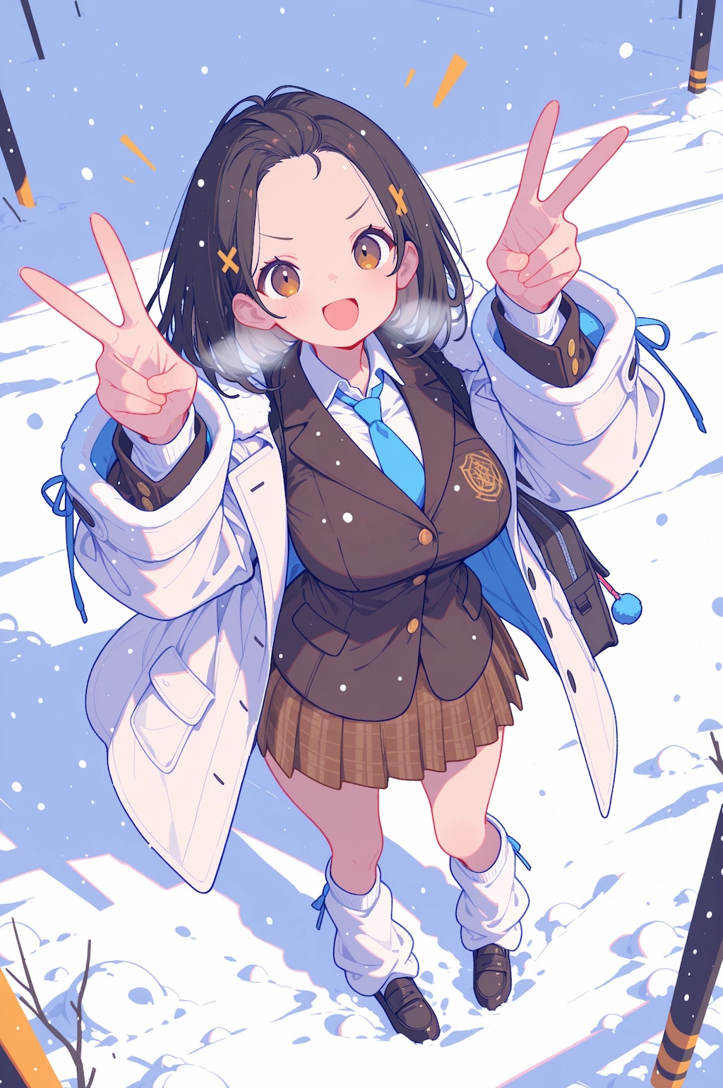 冬でもミニスカで頑張るよ！